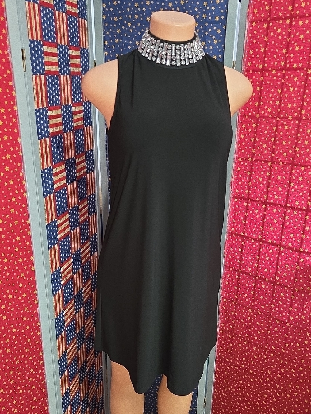 Boston Proper Black Sleeveless Jewel Collar Camisole